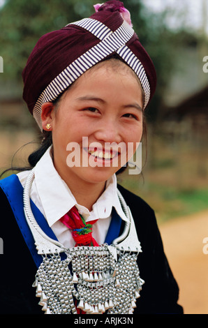 Hmong girl, Luang Prabang, Laos, Asia Stock Photo