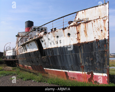 Derelict Ryde Queen paddle steamer Island Harbour Newport Isle Wight Stock Photo