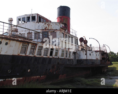 Derelict Ryde Queen paddle steamer Island Harbour Newport Isle Wight Stock Photo