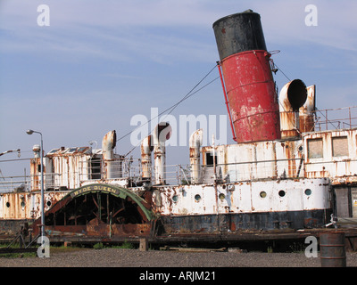 Derelict Ryde Queen paddle steamer Island Harbour Newport Isle Wight Stock Photo