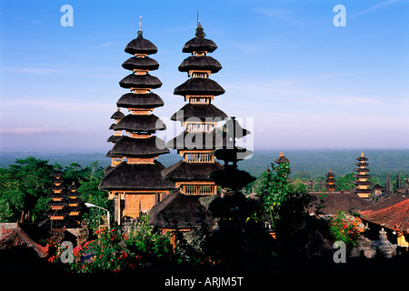 Pagoda towers, Pura Besakih Temple, Bali, Indonesia, Asia Stock Photo