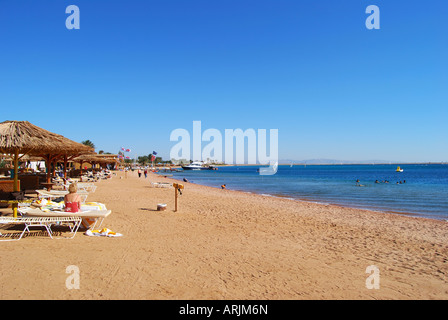 Hilton Dahab Resort Hotel beach, Dahab, Sinai Peninsula, Republic of Egypt Stock Photo