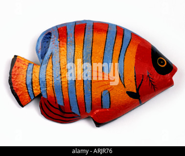 Closeup of a fish wall magnet on a white background Stock Photo