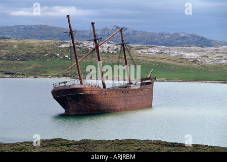 The wreck of the Lady Elizabeth, Stanley, East Falkland, Falkland Islands, South Atlantic, South America Stock Photo