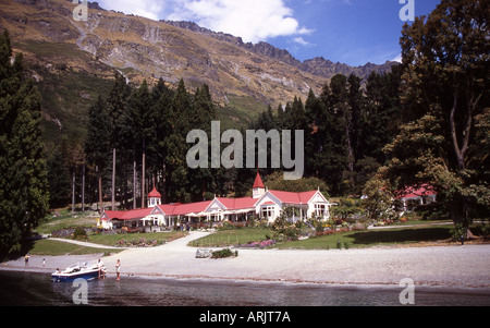 Walter Peak Station beside Lake Wakatipu in the South Island of New Zealand Stock Photo