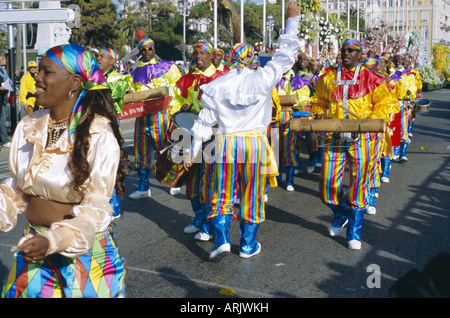 The Battle of the Flowers festival, Nice, Cote d'Azur, Provence, France Stock Photo