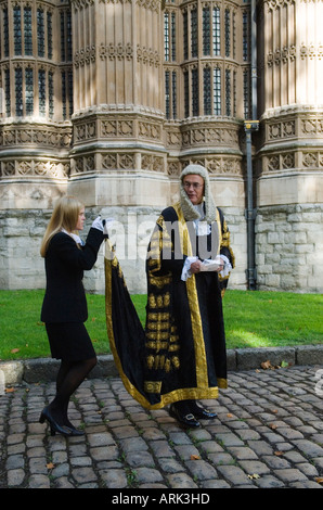 Lords Justices of Appeal Lord Chancellors Breakfast Judges walk from Westminster Abbey to the House of Lords. Central London 2006 2000s UK HOMER SYKES Stock Photo