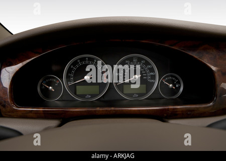 2008 Jaguar S-TYPE 3 in Blue - Speedometer/tachometer Stock Photo