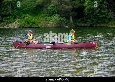 Canoeing on the Au Sable River at the Rifle River Recreational Area near Mio Michigan MI Stock Photo