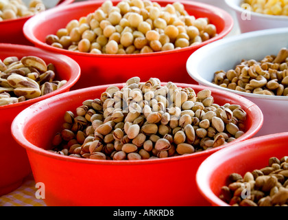 Close-up of Nut Stall at San Fernando Market, Gran Canaria Stock Photo