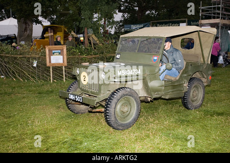 Old Second World War camouflaged USA Army jeep Moreton Show 2006 UK Stock Photo