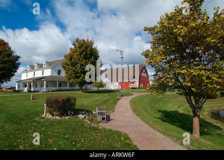 The Menno Hoff farm is a popular tourist attraction depicting Amish and Mennonite Life in and around Shipshewana Indiana Stock Photo