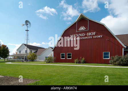 The Menno Hoff farm is a popular tourist attraction depicting Amish and Mennonite Life in and around Shipshewana Indiana Stock Photo