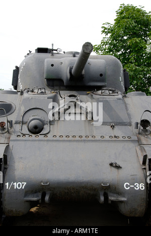Mark I Sherman world war two military army tank located on the grounds of the Veterans Memorial Hospital at Sandusky Ohio OH Stock Photo