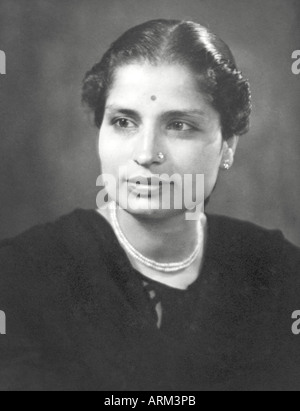 VRB101299 Indian woman in black dress portrait in studio Kulri Mussorie Uttar Pradesh India 1940 s Stock Photo