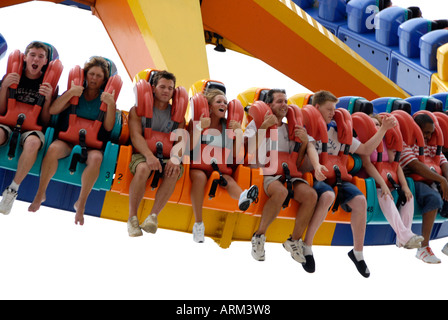 Thrilling and scary rides at Cedar Point Amusement Park at Sandusky Ohio OH Stock Photo
