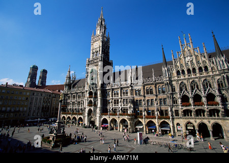 City Hall on Marienplatz, Munich, Bavaria, Germany, Europe Stock Photo