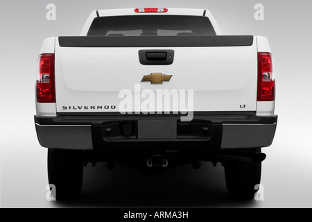 2008 Chevrolet Silverado 3500 LT in White - Low/Wide Rear Stock Photo