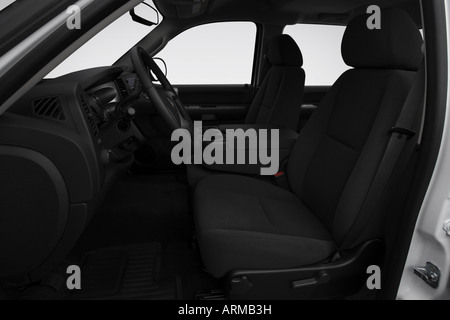 2008 Chevrolet Silverado 3500 LT in White - Front seats Stock Photo