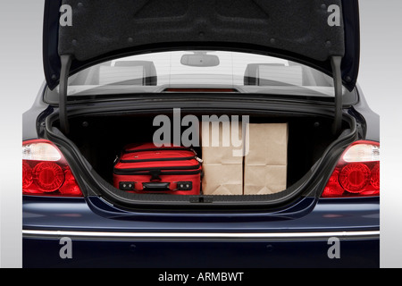 2008 Jaguar S-TYPE 3 in Blue - Trunk Props Stock Photo