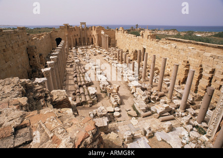 Justice basilica (Severan basilica), Leptis Magna, UNESCO World Heritage Site, Libya, North Africa, Africa Stock Photo