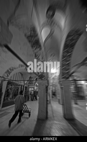 ISTANBUL, TURKEY. Vaulted passage in the old part of the Grand Bazaar (Kapali Carsi). 2007. Stock Photo