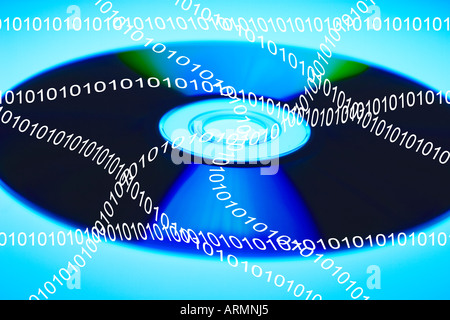CD with Binary Numbers Stock Photo