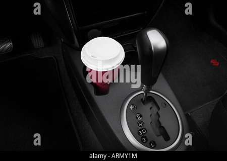 2008 Suzuki SX4 Crossover Touring in Silver - Cup Holder with Prop Stock Photo
