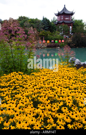 Chinese gardens at Botanical Gardens, Montreal, Quebec, Canada. Stock Photo