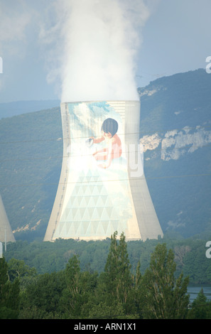 A cooling tower at the Cruas-Meysse nuclear power station, Ardeche, France. EDITORIAL USE ONY Stock Photo