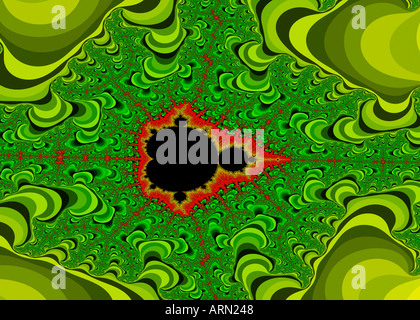 Computer generated fractal image showing a graphical representation of an iterative mathematical function Stock Photo