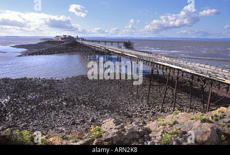 Birnbeck pier in Weston Super Mare England closed to the public for many years for safety reasons Stock Photo