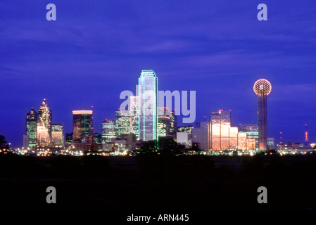 Dallas Texas skyline at night Stock Photo
