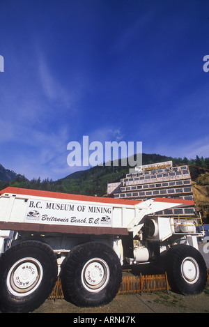BC Mining Museum, Brittania Beach on Highway 99, giant mining truck, British Columbia, Canada. Stock Photo