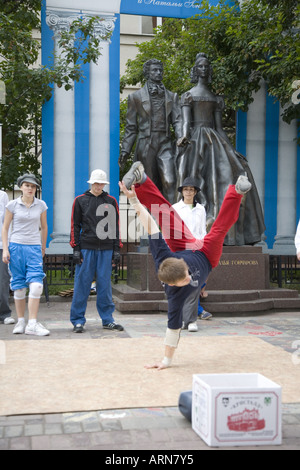 Young street performer in Stary Arbat Moscow Russia Eastern Europe Stock Photo