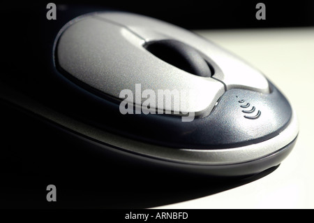 A contemporary computer mouse, with the most common standard features: two buttons and a scroll wheel Stock Photo