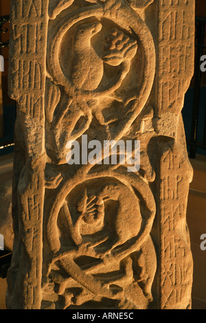 Ruthwell Cross early Northumbrian Christian Cross near Annan Scotland Stock Photo