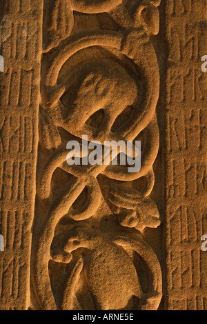 Ruthwell Cross early Northumbrian Christian Cross near Annan Scotland Stock Photo