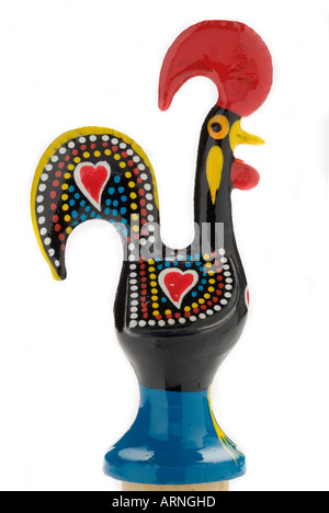 cockerel Barcelos Ceramic bottle stopper wine square red black white Portugal Portuguese portrait life