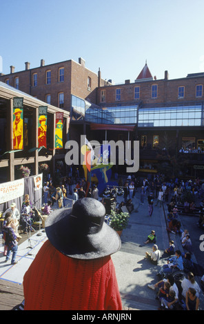 Market Square during Carribean festival, Victoria, Vancouver Island, British Columbia, Canada. Stock Photo