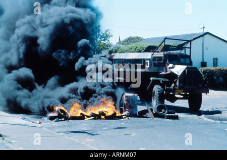 Athlone  Cape Town South Africa Burning Barricade In Township Stock Photo