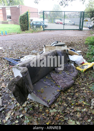 Fly tipping Ladywell Fields Park Lewisham London UK SE4 Stock Photo