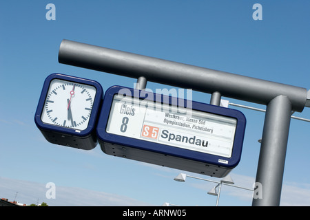 Destination board at train station in Berlin Germany Stock Photo