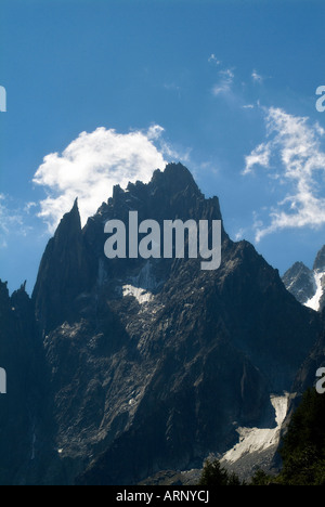 Les Grandes Jorasses in summer. Montenvers. French Alps. Rhône Alpes. Haute Savoie. France Stock Photo