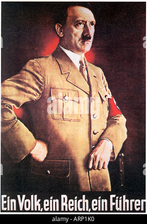 Hitler, Ein Volk, Ein Reich, Ein Fuhrer, 1939 poster of the German Chancellor Stock Photo