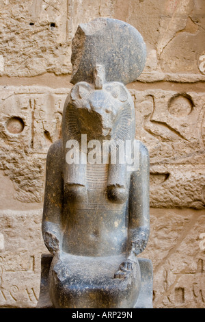 Statue of the lioness godess Sekhmet at temple Medinat Habu West Bank ...
