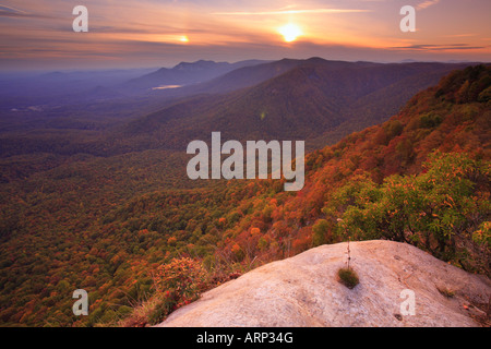 Sunset, Caesars Head State Park, Cleveland, South Carolina, USA Stock Photo