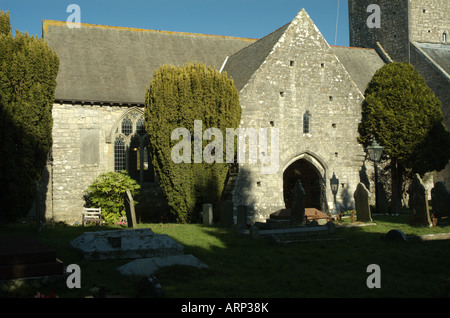 Porch of St Illtyd's Church, Llantwit Major, Vale of Glamorgan Stock Photo