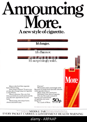 more 120 cigarette ads 1977 120mm Filter Cigarettes Magazine Ad like effect Smoking advertisement 1970s hi-res stock