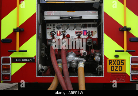 Back of a fire engine Stock Photo